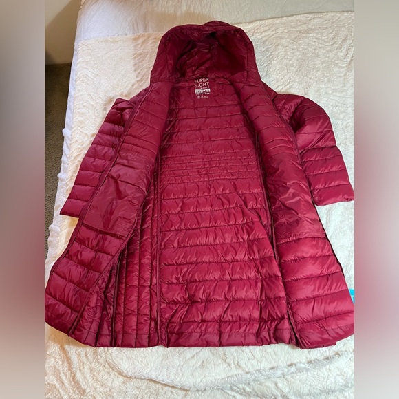 Winter puffer packable long coat by Primark. Red. Large size. - Picture 3 of 10